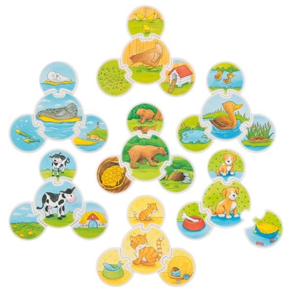 Goki Náučné puzzle Zvieratká, 28 dielov