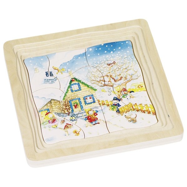 Goki Viacvrstvové puzzle Štyri ročné obdobia, 54 dielikov