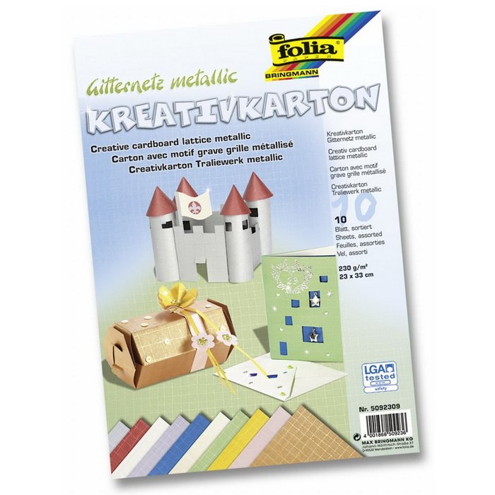 Kreatívny kartón A4+ s metalickým motívom Mriežky 230g, 10 listov