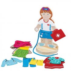 Bigjigs Toys Drevená obliekačka dievča, 27 dielikov