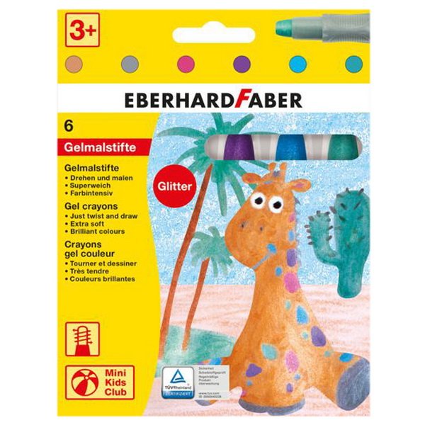 Eberhard Faber Gélové voskovky metalické, 6 ks