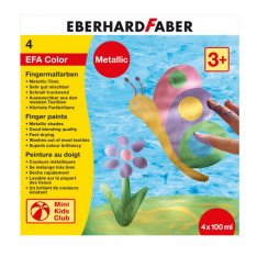 Eberhard Faber Prstové farby metalické, 4 x 100 ml
