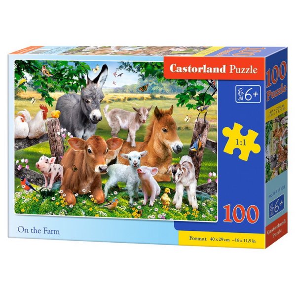 Castorland Puzzle Zvieratká na farme, 100 dielikov