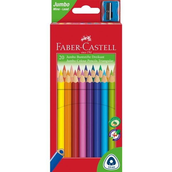 Faber Castell Pastelky Jumbo triangular, 20 ks