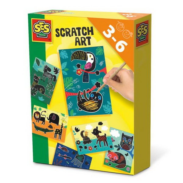 Ses Creative Vyškrabávacie obrázky so zvieratkami, 6 ks