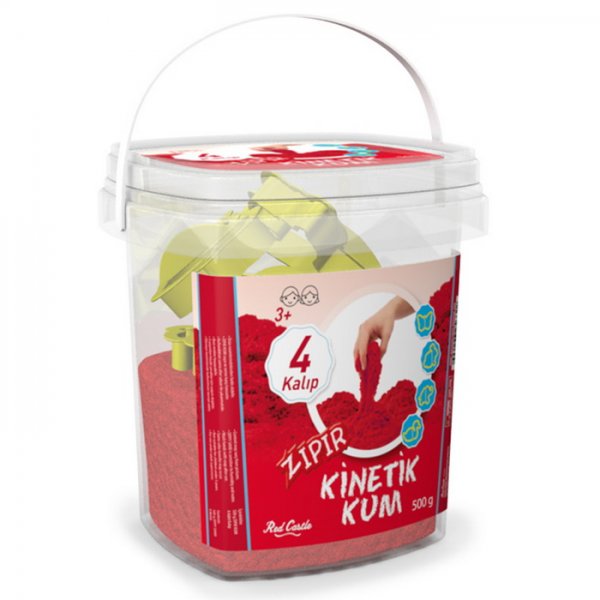 Red Castle Kinetický piesok vo vedierku - Červený 500g