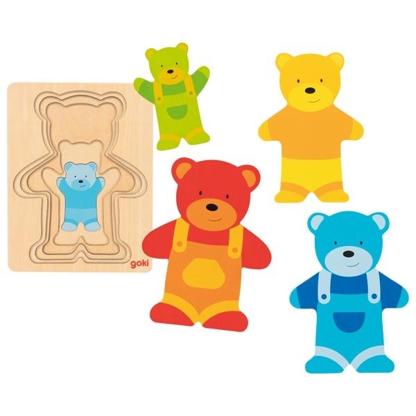 Goki Viacvrstvové puzzle Medvedík, 5 dielikov