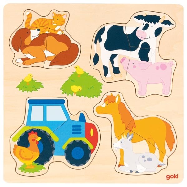Goki Puzzle Zvieratá na farme, 12 dielikov