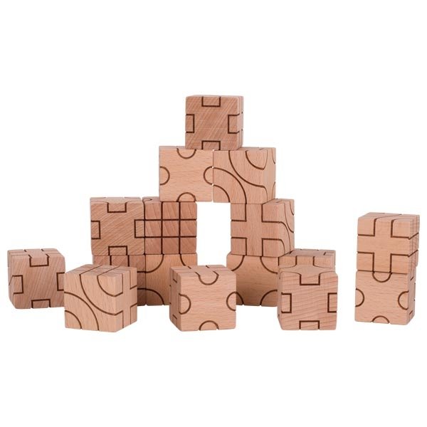 Goki Stavebné kocky Geometria, 16 ks
