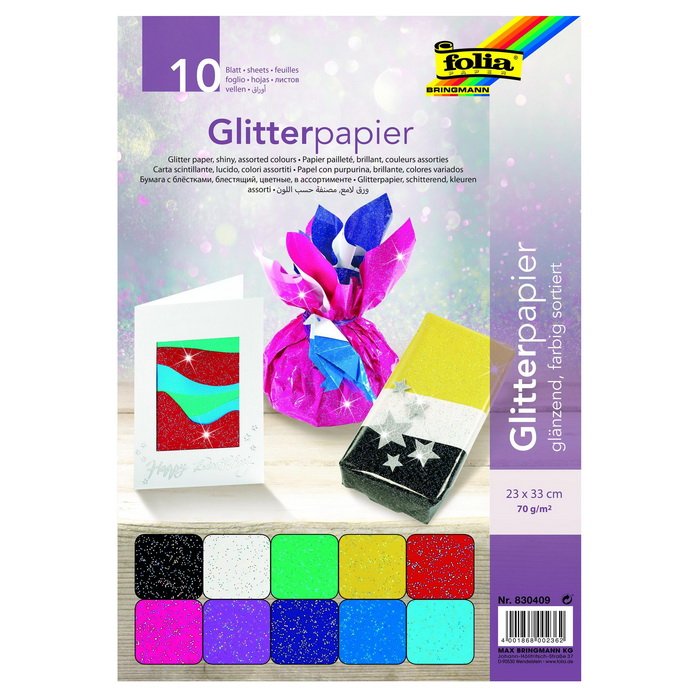 Folia Papier s trblietkami A4, 10 ks