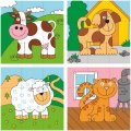 Woody Kubus nasúvací so zvieratkami, 3x3