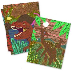 Djeco Vyškrabávacie obrázky Doba dinosaurov, 4 ks