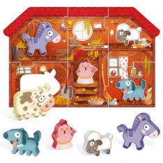 Headu Montessori Moje prvé puzzle Farma, 6 dielikov
