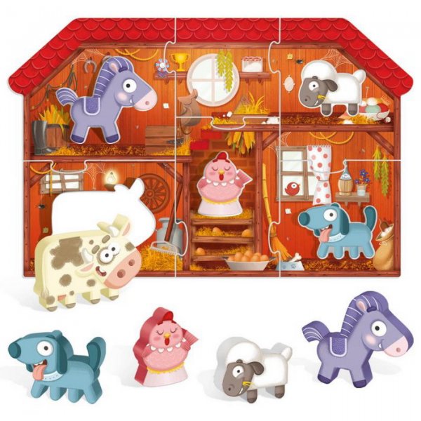 Headu Montessori Moje prvé puzzle Farma, 6 dielikov