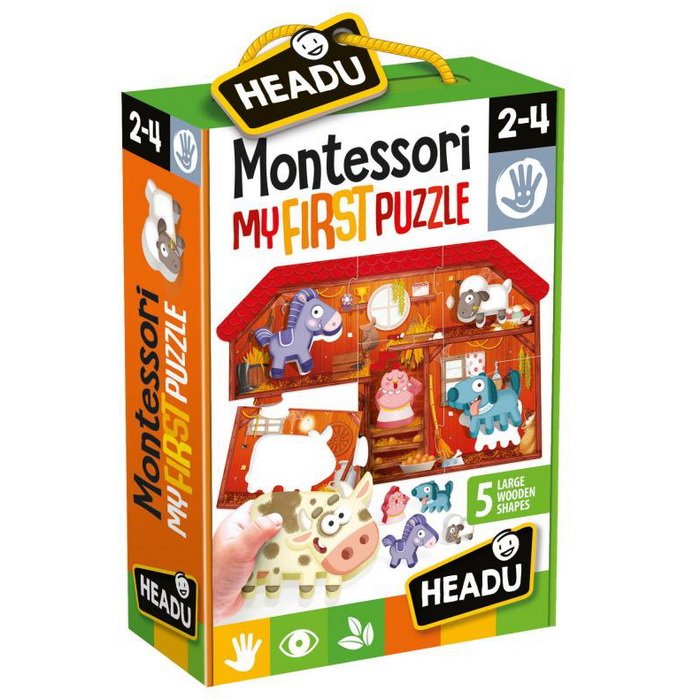 Headu Montessori Moje prvé puzzle Farma, 6 dielikov