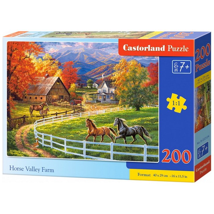 Castorland Puzzle Konská farma v údolí, 200 dielikov
