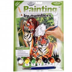 R&L Maľovanie podľa čísel Tigria rodina, 22x30 cm