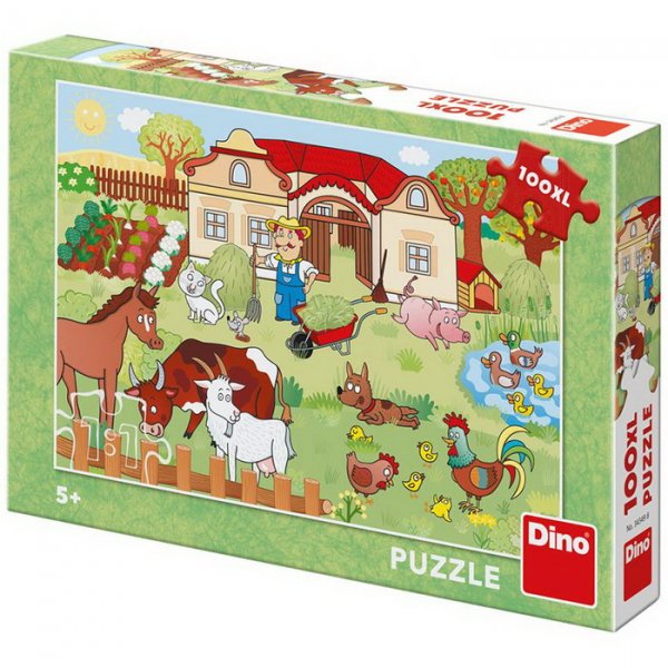Dino Puzzle Zvieratká na statku, 100 XL dielikov