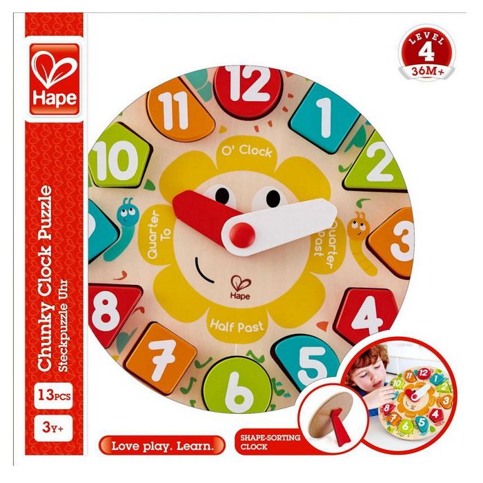 Hape Detské puzzle hodiny, 13 dielikov