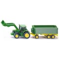SIKU 1843 Traktor John Deere s predným nakladačom a prívesom, 22 cm