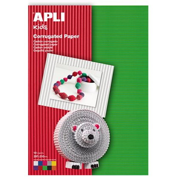 Apli Vlnitá lepenka mix farieb A4, 10 ks