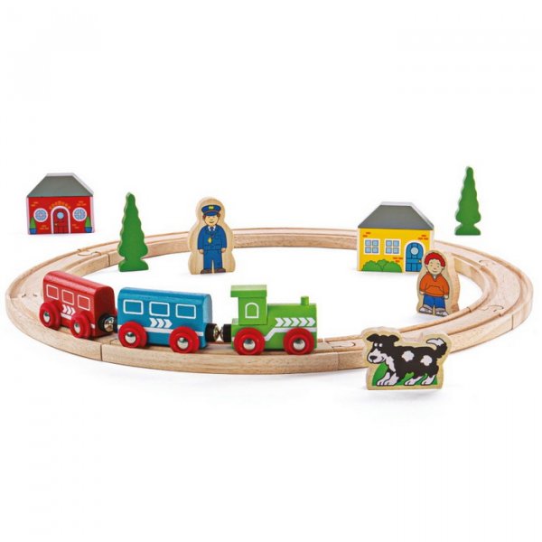 Bigjigs Toys Moja prvá vláčiková dráha, 20 ks