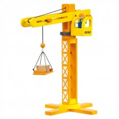 Bino Drevený žeriav s príslušenstvom, 44 cm