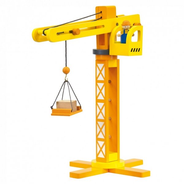 Bino Drevený žeriav s príslušenstvom, 44 cm