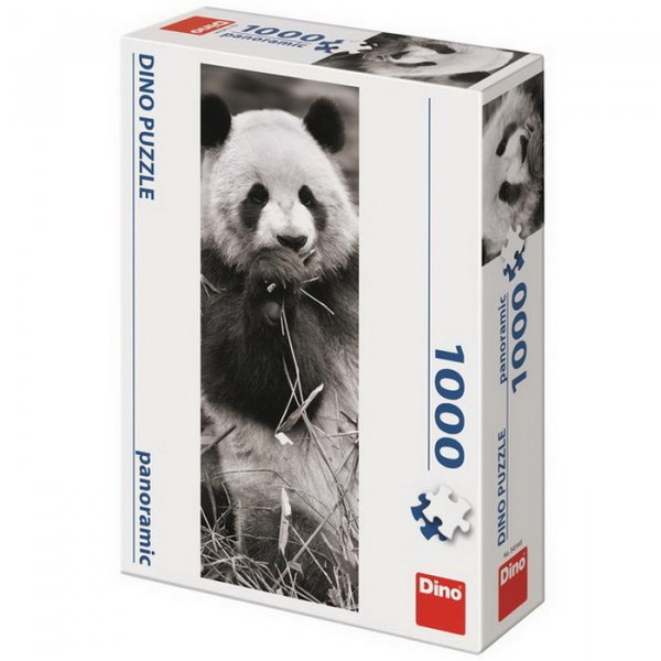 Dino Puzzle Panda v tráve panoramic, 1000 dielikov