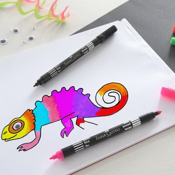 Faber Castell Fixky Fibre-Tip obojstranné neónové, 10 ks