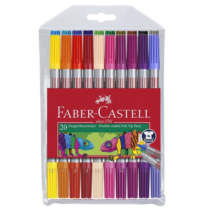 Faber Castell Fixky Fibre-Tip obojstranné základné, 20 ks