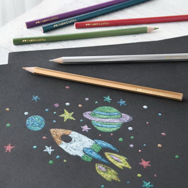Faber Castell Pastelky Color metalické, šesťhranné, 10 ks
