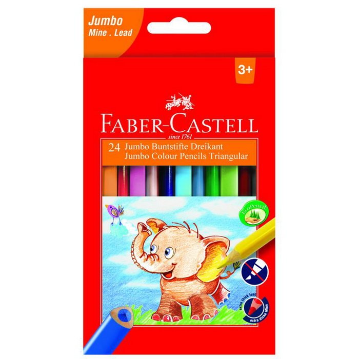 Faber Castell Pastelky Triangulár farebné JUMBO, 24 ks