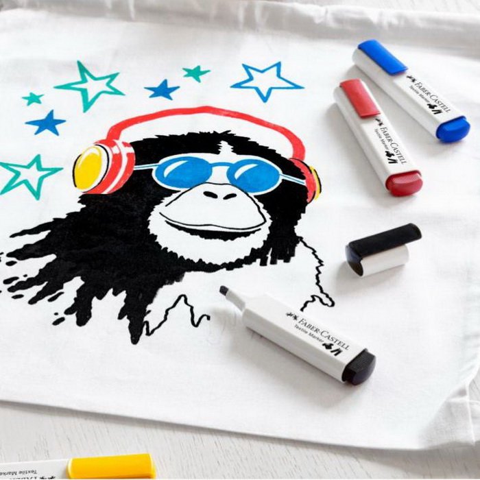 Faber Castell Popisovače na textil základné farby, 5 ks