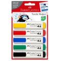 Faber Castell Popisovače na textil základné farby, 5 ks
