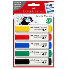 Faber Castell Popisovače na textil základné farby, 5 ks