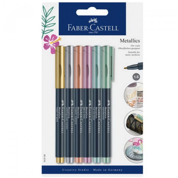 Faber Castell Popisovače univerzálne metalické, 6 ks