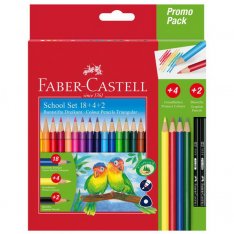 Faber Castell Školské pastelky TRIA farebné, 22 ks + 2 ceruzky