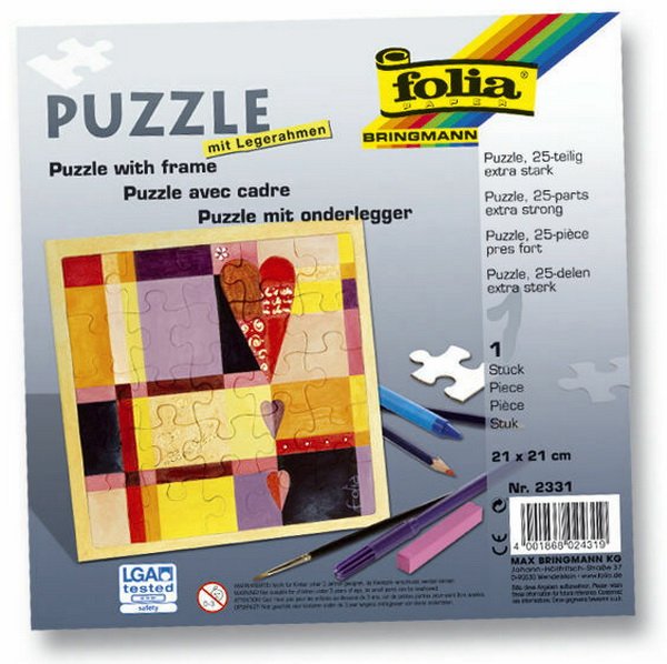 Folia Puzzle pre vlastnú výrobu s rámčekom, 25 dielikov