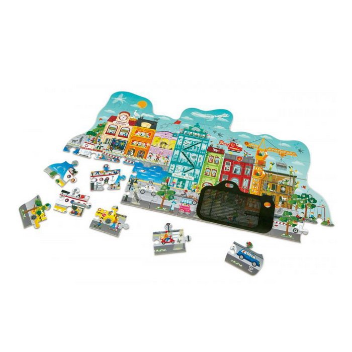 Hape Puzzle Animované mestečko v pohybe, 49 dielikov