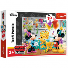 Trefl Puzzle Mickey a Minnie oslavujú narodeniny, 30 dielikov