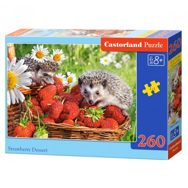Castorland Puzzle Ježkovia v jahodách, 260 dielikov