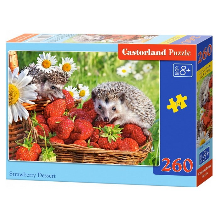 Castorland Puzzle Ježkovia v jahodách, 260 dielikov