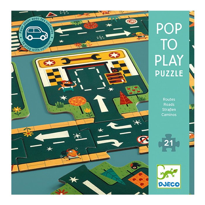 Djeco Didaktické puzzle Cesty, 21 dielikov