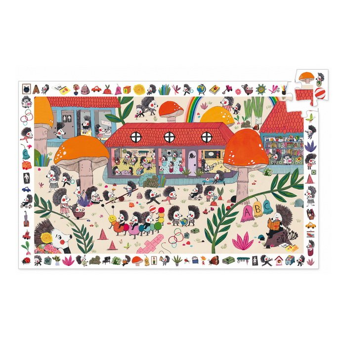 Djeco Objavovacie puzzle - Škola ježkov, 35 dielikov
