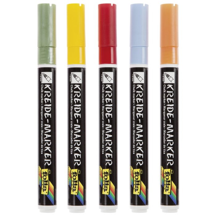 Folia Tekuté kriedy pastelové hrúbka 1-2 mm, 5 ks