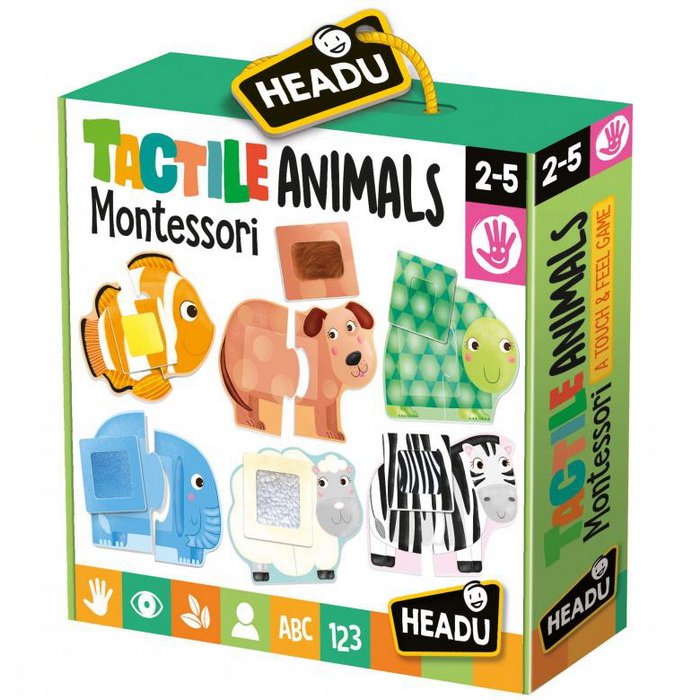 Headu Montessori Dotykové puzzle - Zvieratá