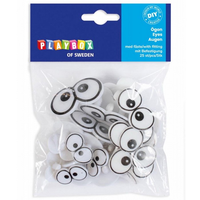 Playbox Oči s plastovým úchytom, 25 ks