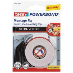 Tesa Lepiaca obojstranná páska extra silná Powerbond 19mm, 1.5 m