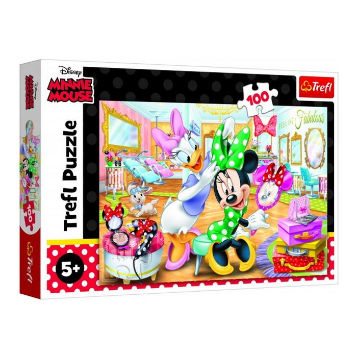 Trefl Puzzle Minnie:  V salóne krásy, 100 dielikov